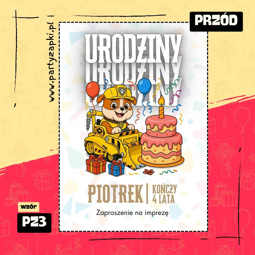 rubble psi patrol zaproszenie na urodziny 01 pz3 przod
