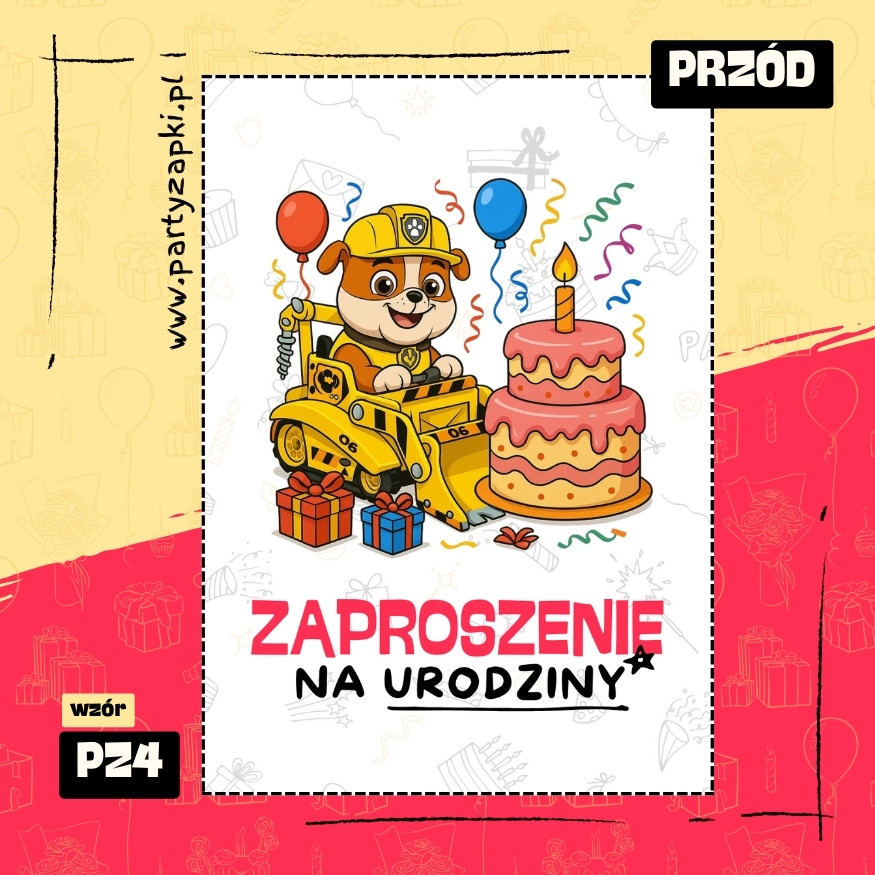 rubble psi patrol zaproszenie na urodziny 01 pz4 przod