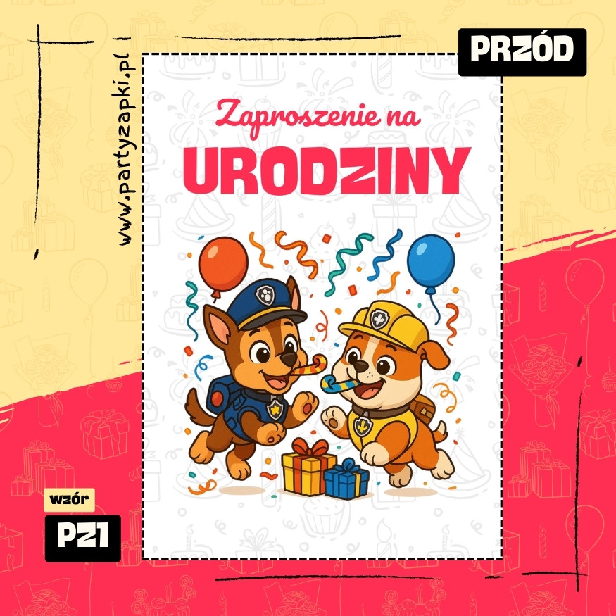 rubble psi patrol zaproszenie na urodziny 01 pz1 przod