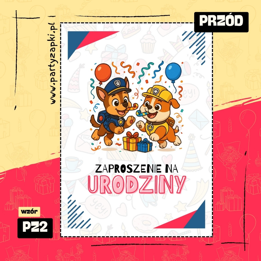 rubble psi patrol zaproszenie na urodziny 01 pz2 przod