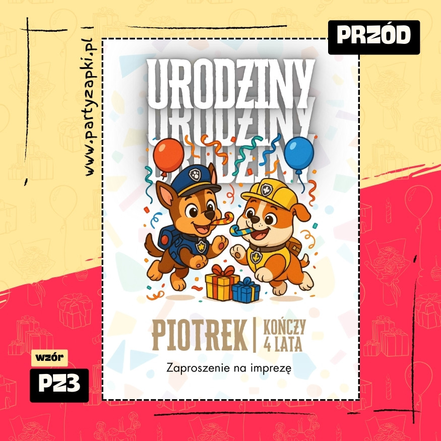 rubble psi patrol zaproszenie na urodziny 01 pz3 przod