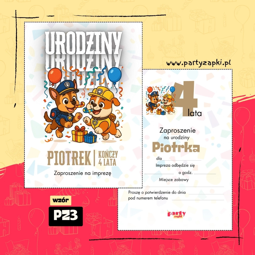 rubble psi patrol zaproszenie na urodziny 07 pz3
