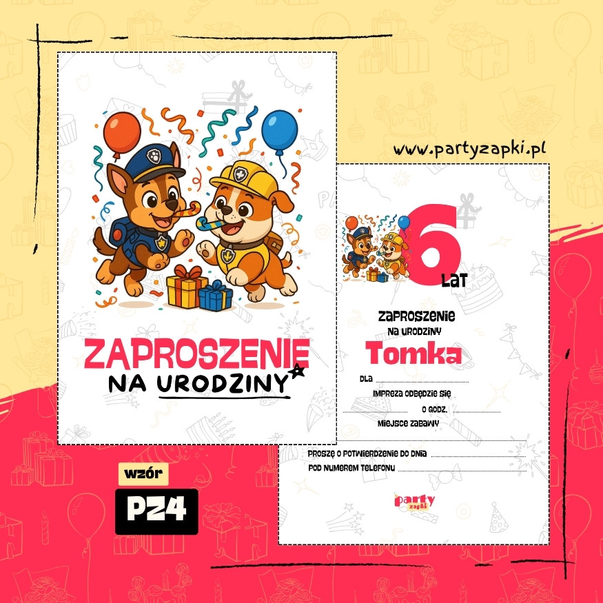 rubble psi patrol zaproszenie na urodziny 07 pz4