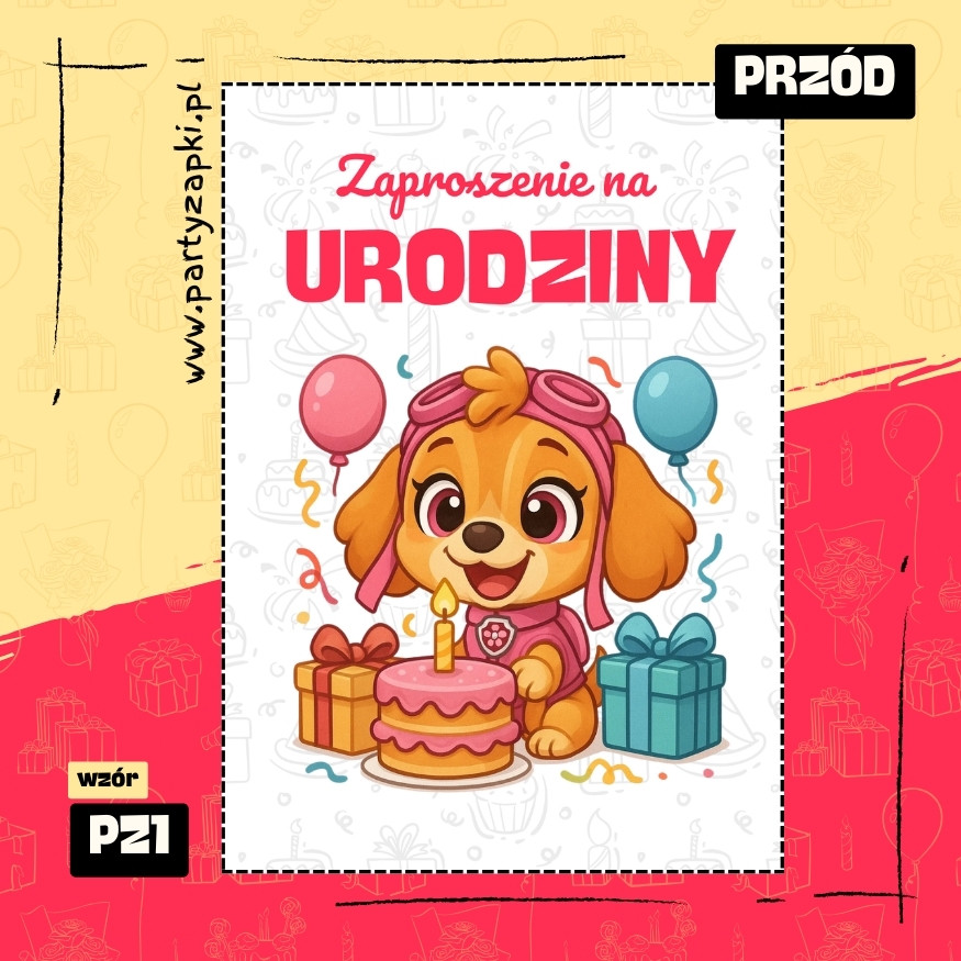 skye psi patrol zaproszenie na urodziny 01 pz1 przod