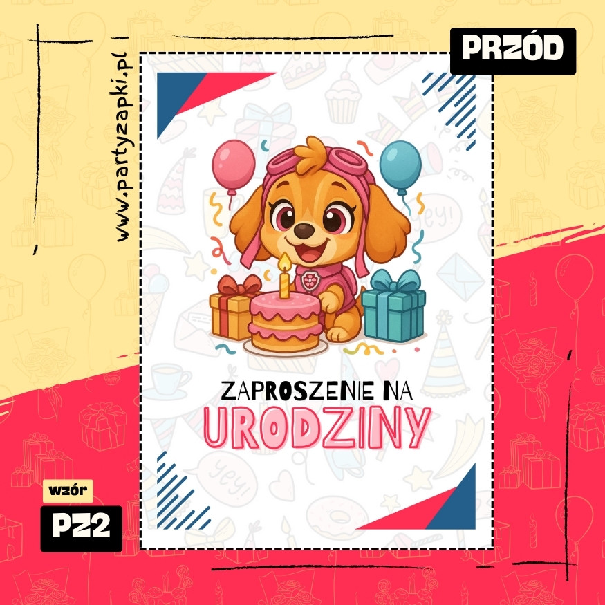 skye psi patrol zaproszenie na urodziny 01 pz2 przod