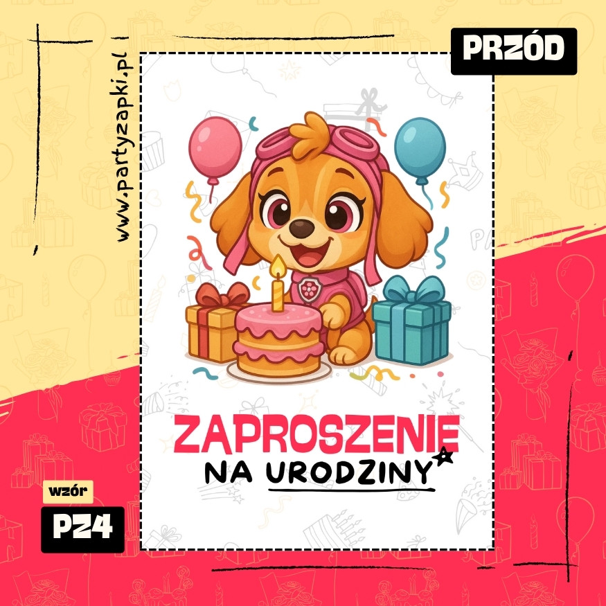 skye psi patrol zaproszenie na urodziny 01 pz4 przod