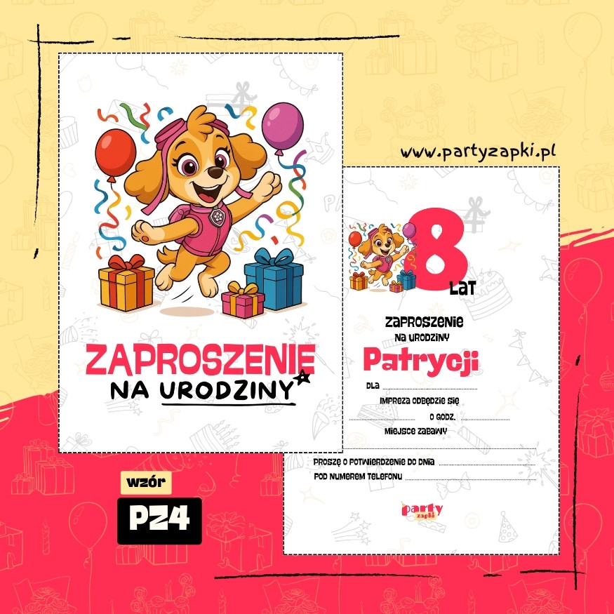 skye psi patrol zaproszenie na urodziny 05 pz4