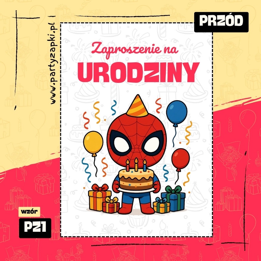 spider man zaproszenie na urodziny 01 pz1 przod