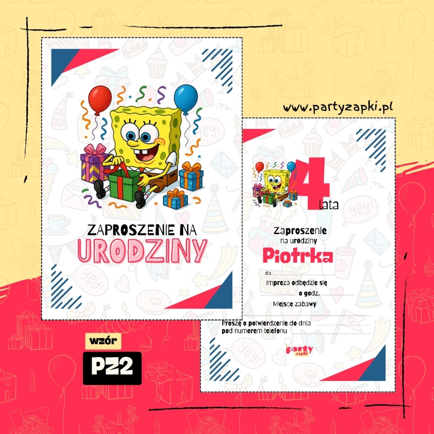 spongebob zaproszenie na urodziny 04 pz2