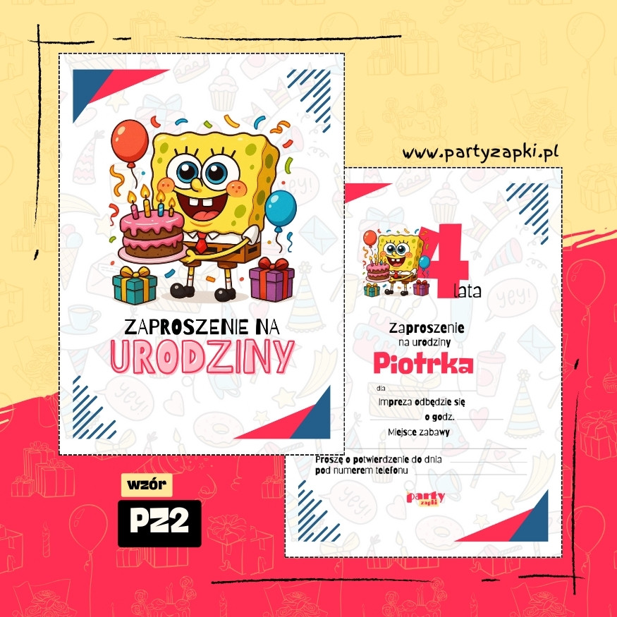 spongebob zaproszenie na urodziny 06 pz2