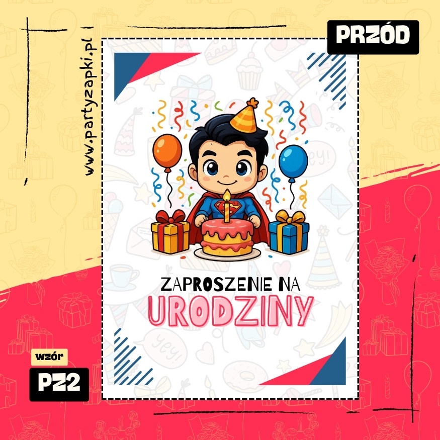 superman zaproszenie na urodziny 01 pz2 przod
