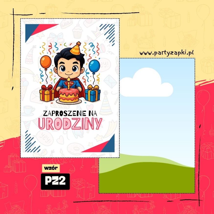 superman zaproszenie na urodziny 01 pz2