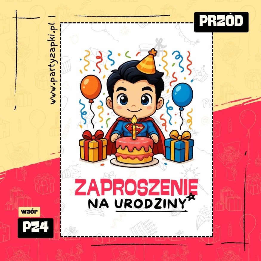 superman zaproszenie na urodziny 01 pz4 przod
