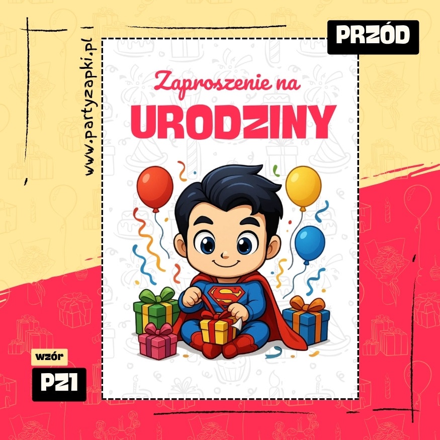 superman zaproszenie na urodziny 05 pz1 przod