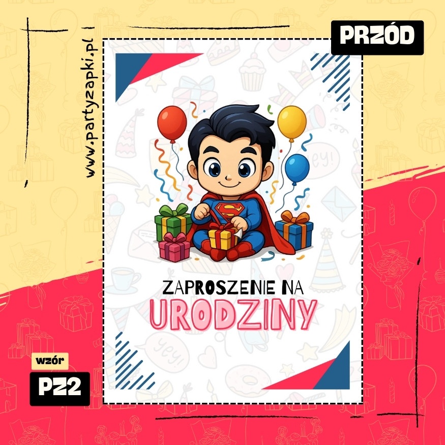 superman zaproszenie na urodziny 05 pz2 przod