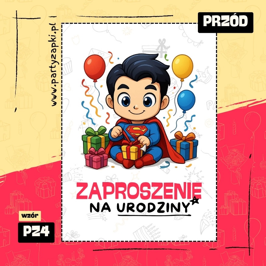 superman zaproszenie na urodziny 05 pz4 przod