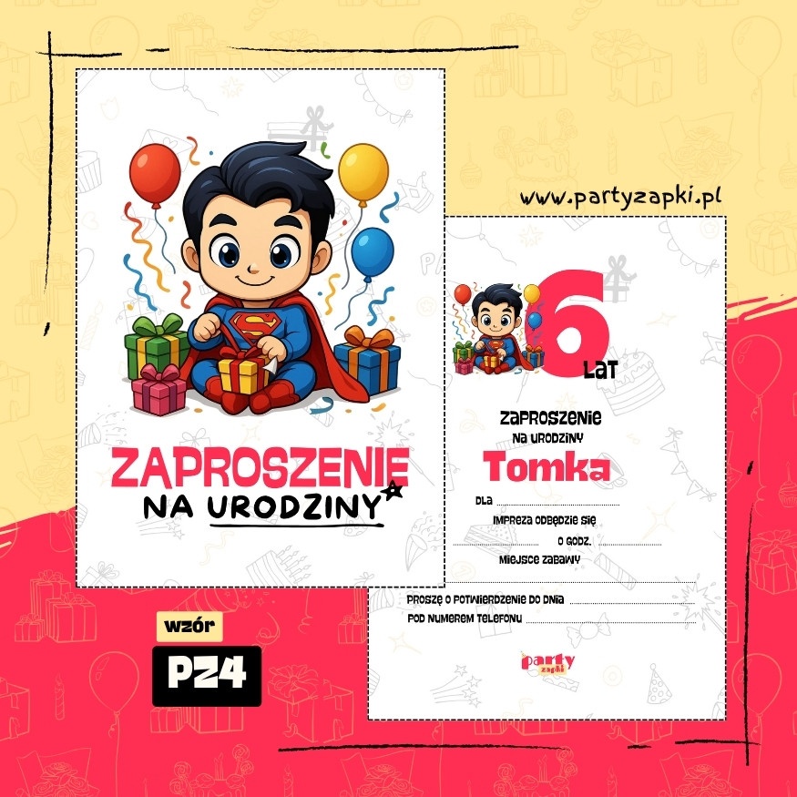 superman zaproszenie na urodziny 05 pz4