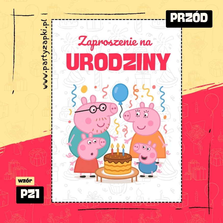swinka peppa zaproszenie na urodziny 01 pz1 przod
