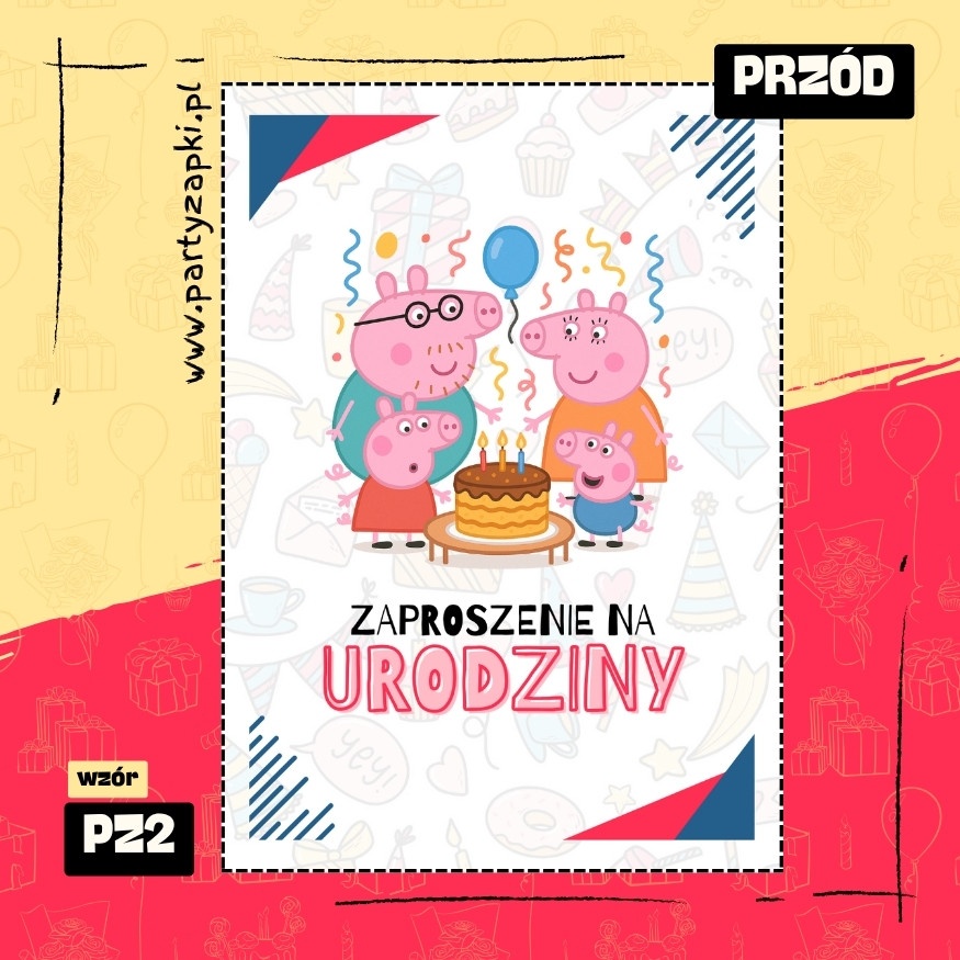 swinka peppa zaproszenie na urodziny 01 pz2 przod