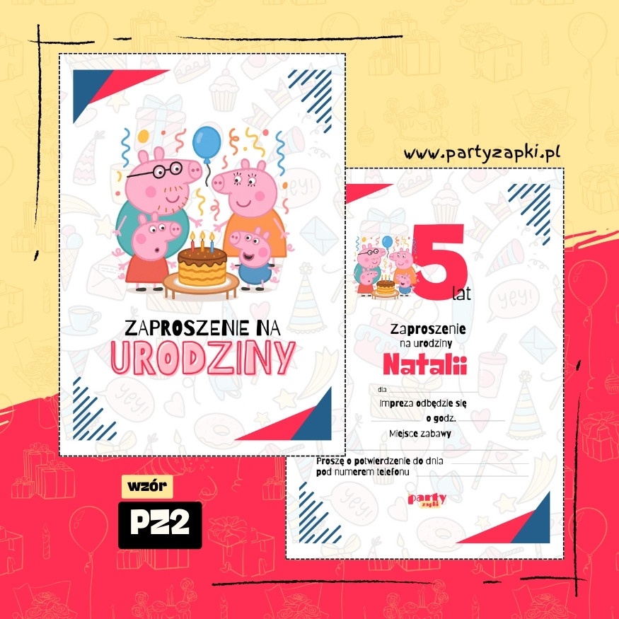 swinka peppa zaproszenie na urodziny 04 pz2