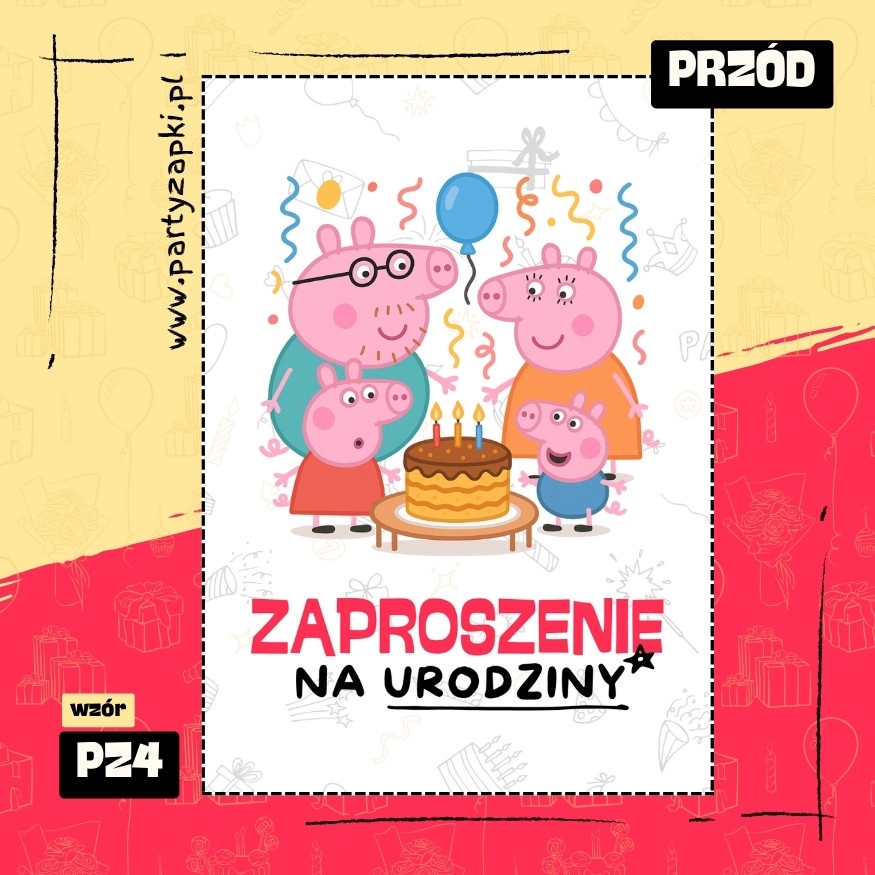 swinka peppa zaproszenie na urodziny 01 pz4 przod