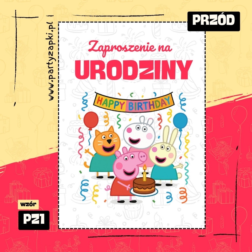 swinka peppa zaproszenie na urodziny 01 pz1 przod