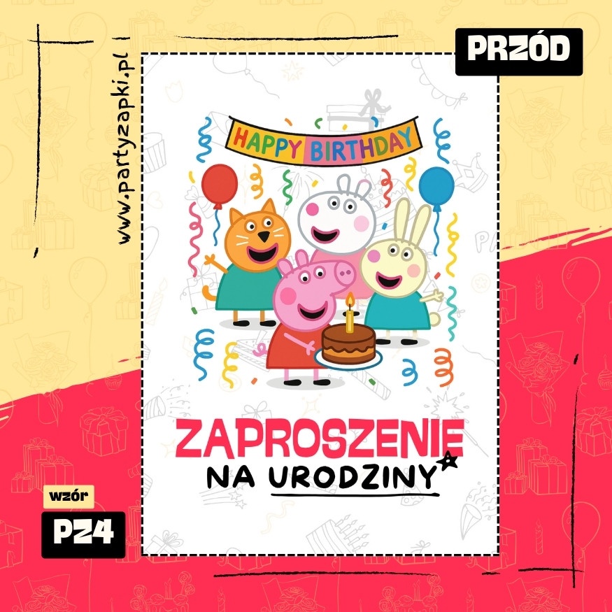 swinka peppa zaproszenie na urodziny 01 pz4 przod