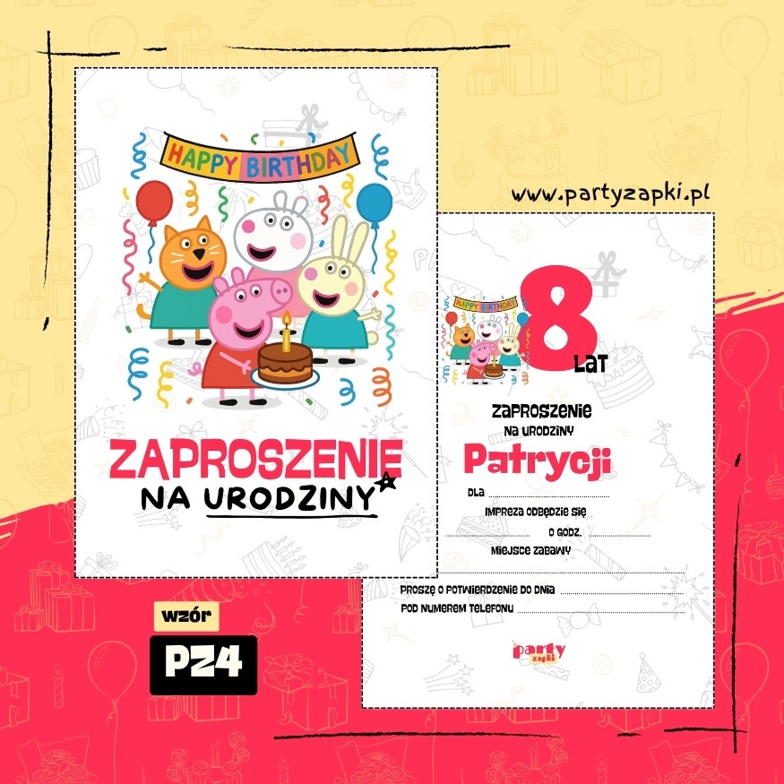 swinka peppa zaproszenie na urodziny 05 pz4