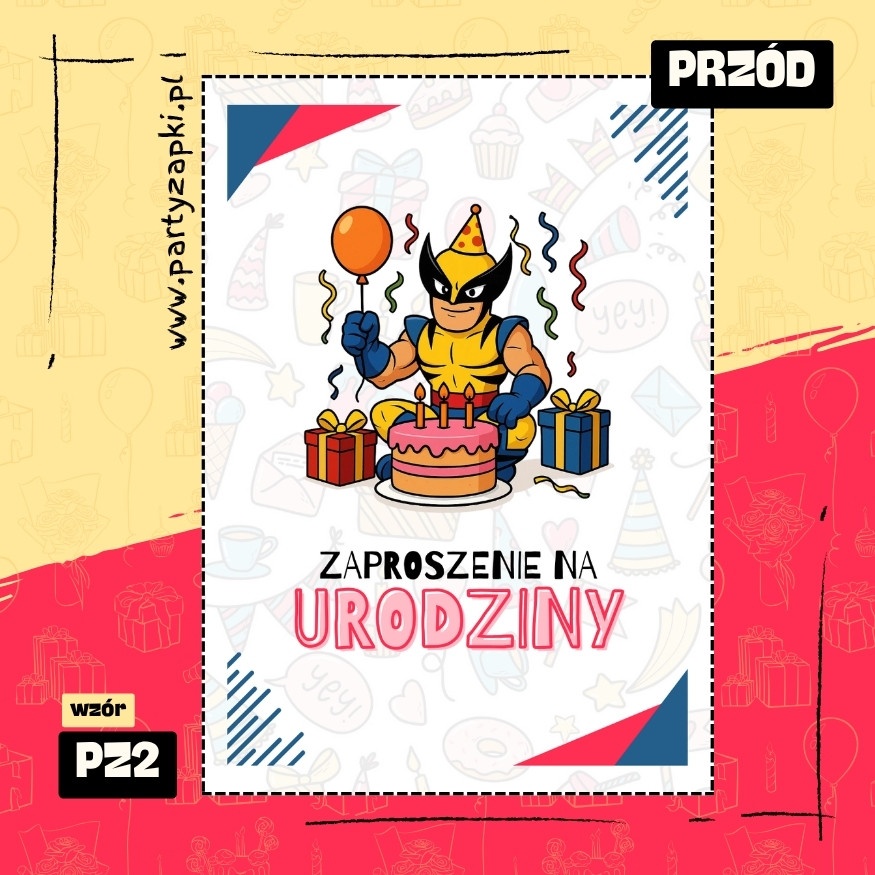 wolverine zaproszenie na urodziny 02 pz2 przod