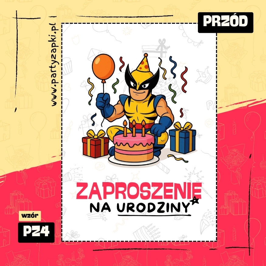 wolverine zaproszenie na urodziny 02 pz4 przod