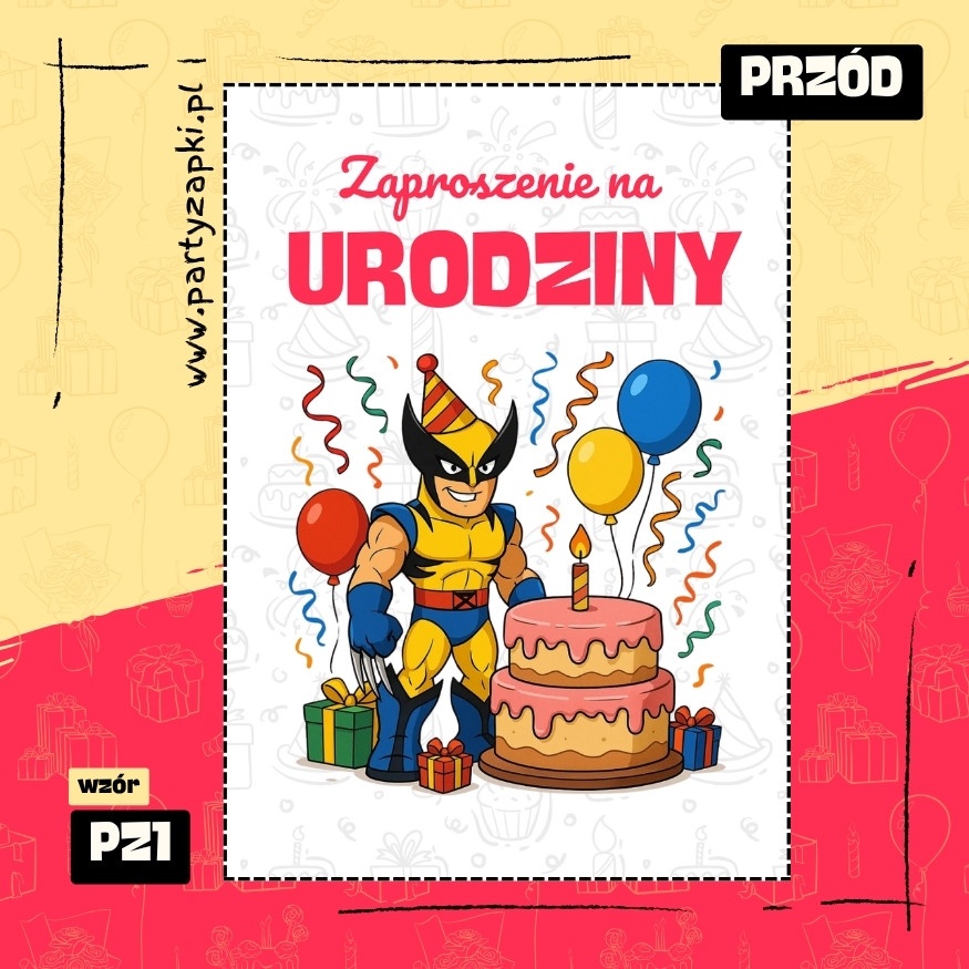 wolverine zaproszenie na urodziny 03 pz1 przod