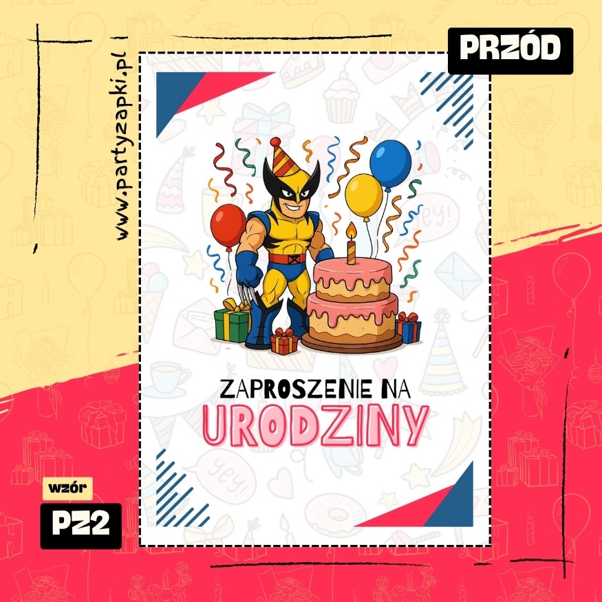 wolverine zaproszenie na urodziny 03 pz2 przod
