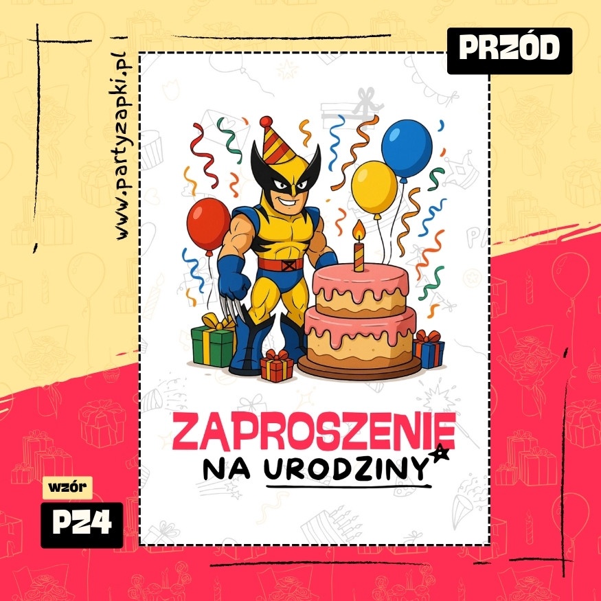 wolverine zaproszenie na urodziny 03 pz4 przod