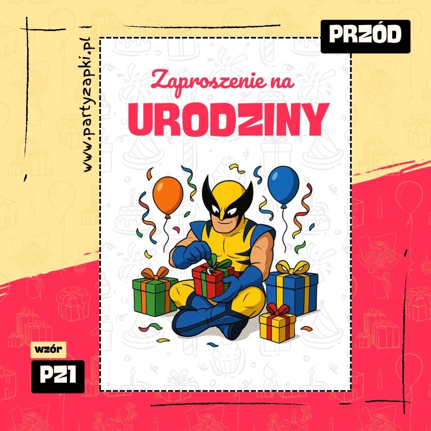 wolverine zaproszenie na urodziny 04 pz1 przod