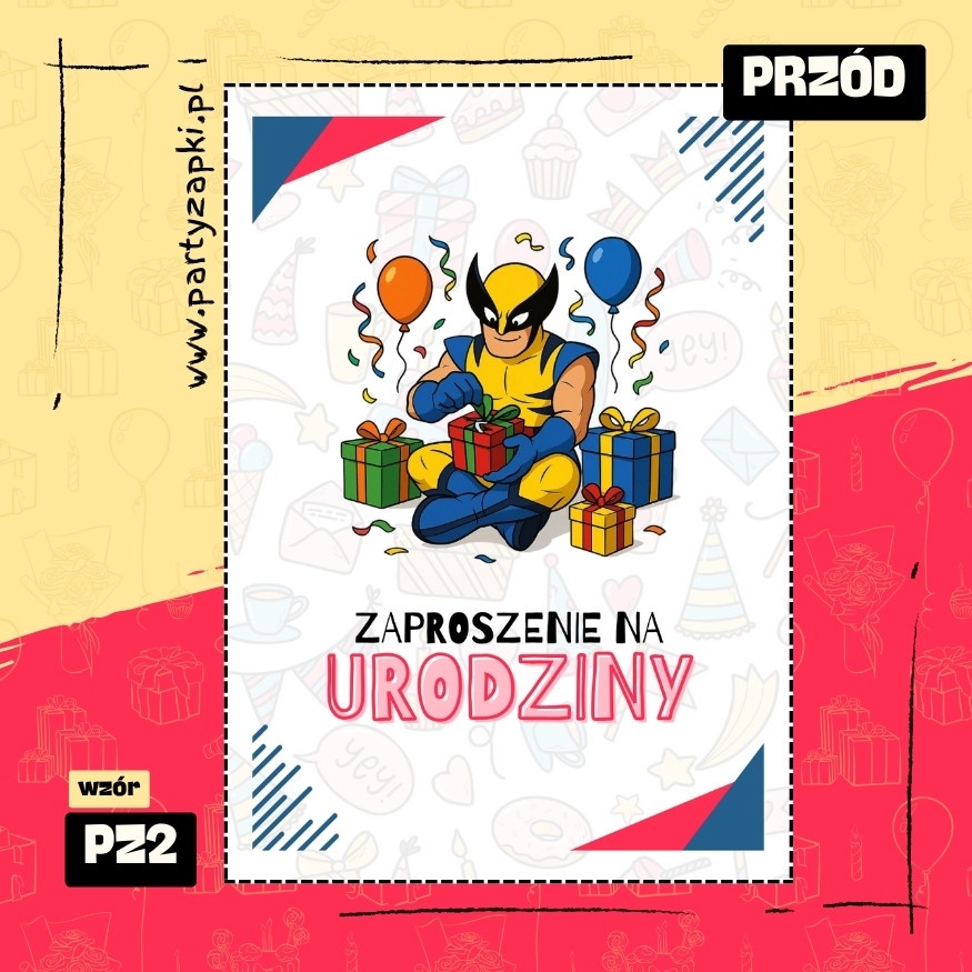 wolverine zaproszenie na urodziny 04 pz2 przod