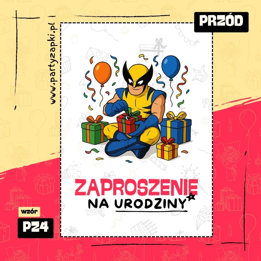 wolverine zaproszenie na urodziny 04 pz4 przod