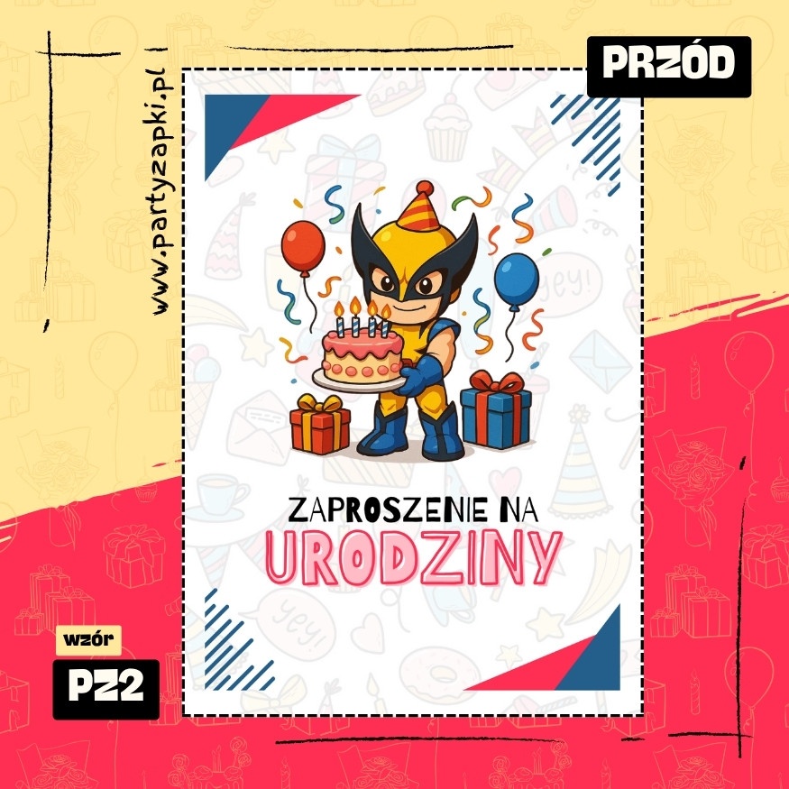 wolverine zaproszenie na urodziny 05 pz2 przod