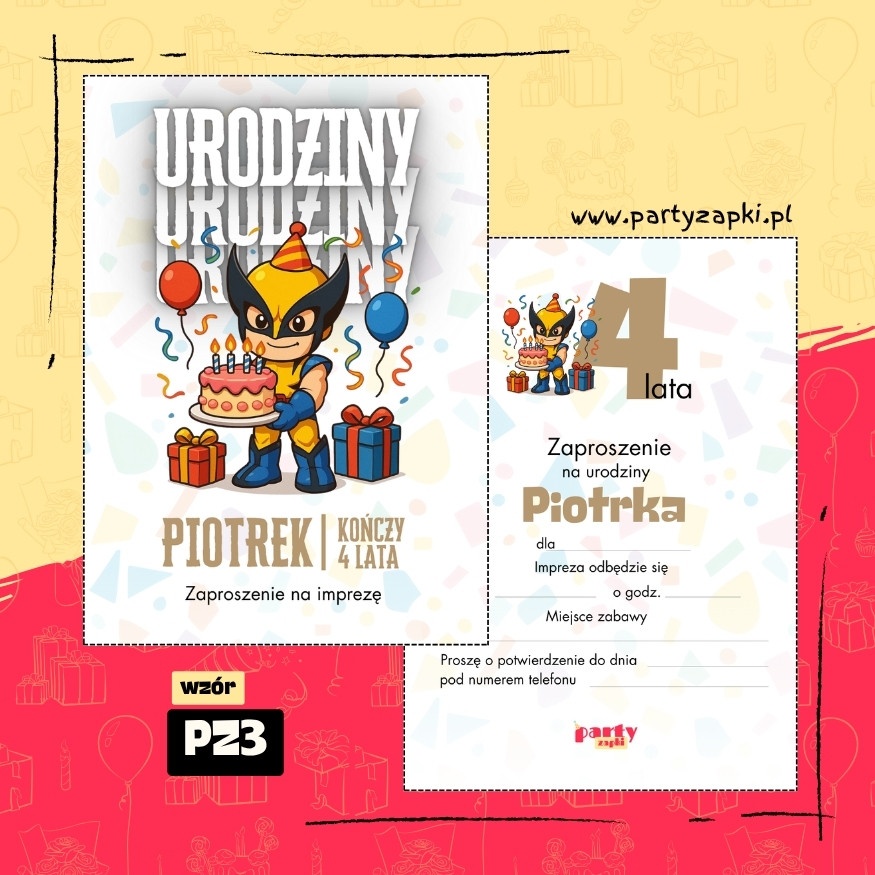 wolverine zaproszenie na urodziny 05 pz3