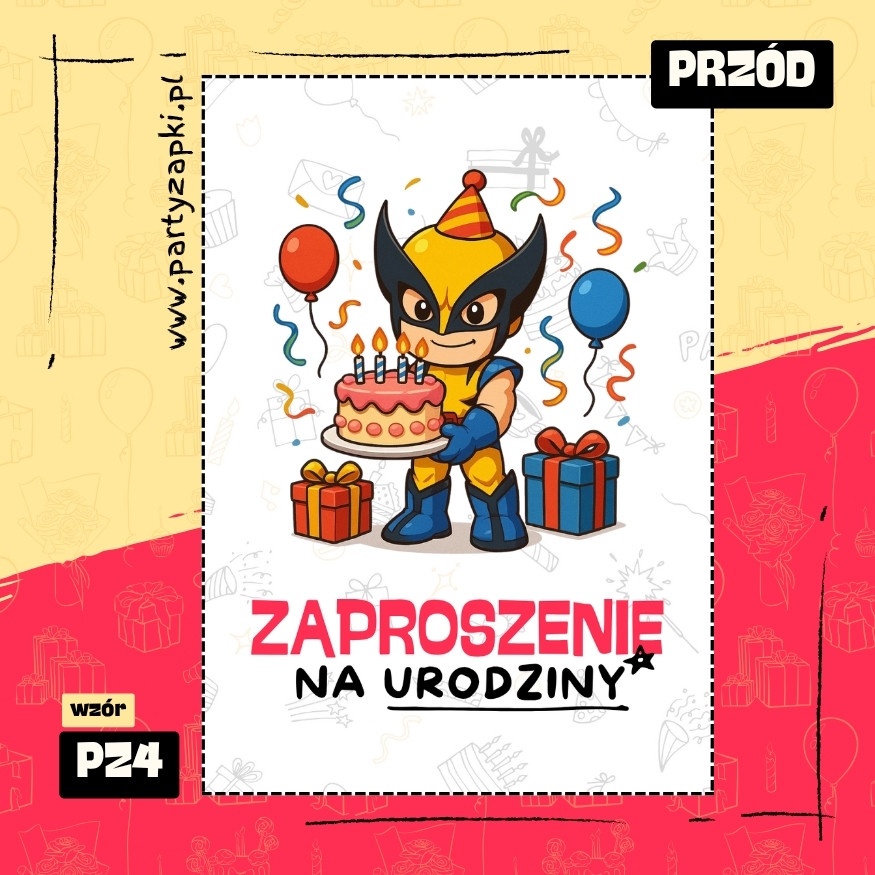 wolverine zaproszenie na urodziny 05 pz4 przod