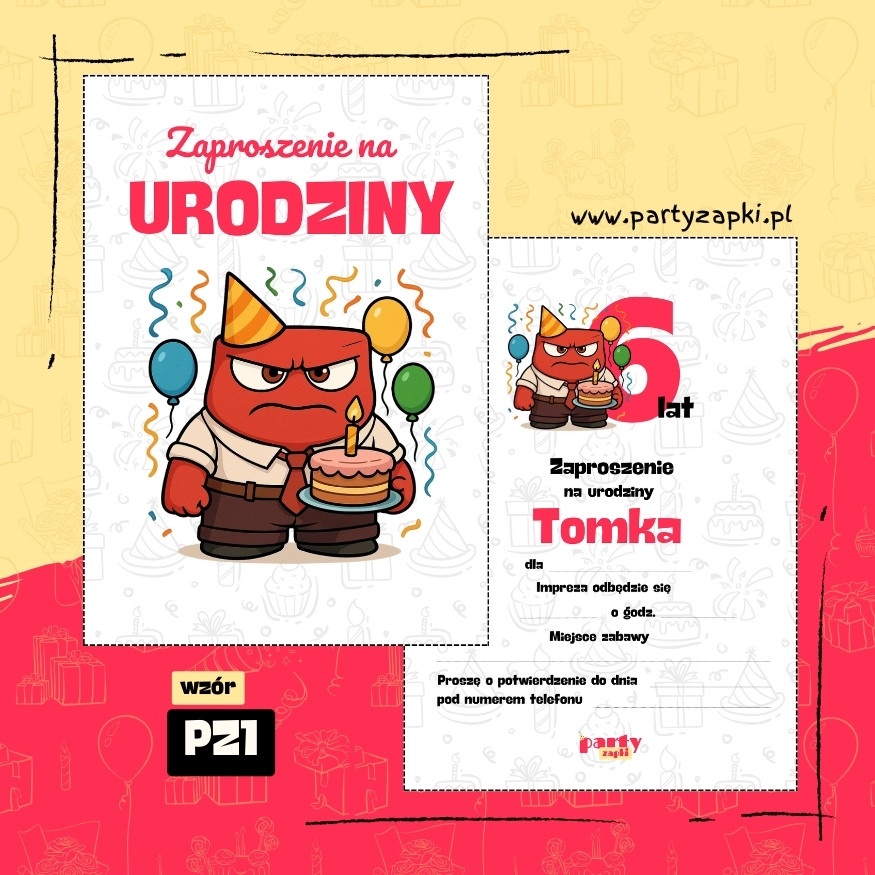 zlosc w glowie sie nie miesci zaproszenie na urodziny 02 pz1