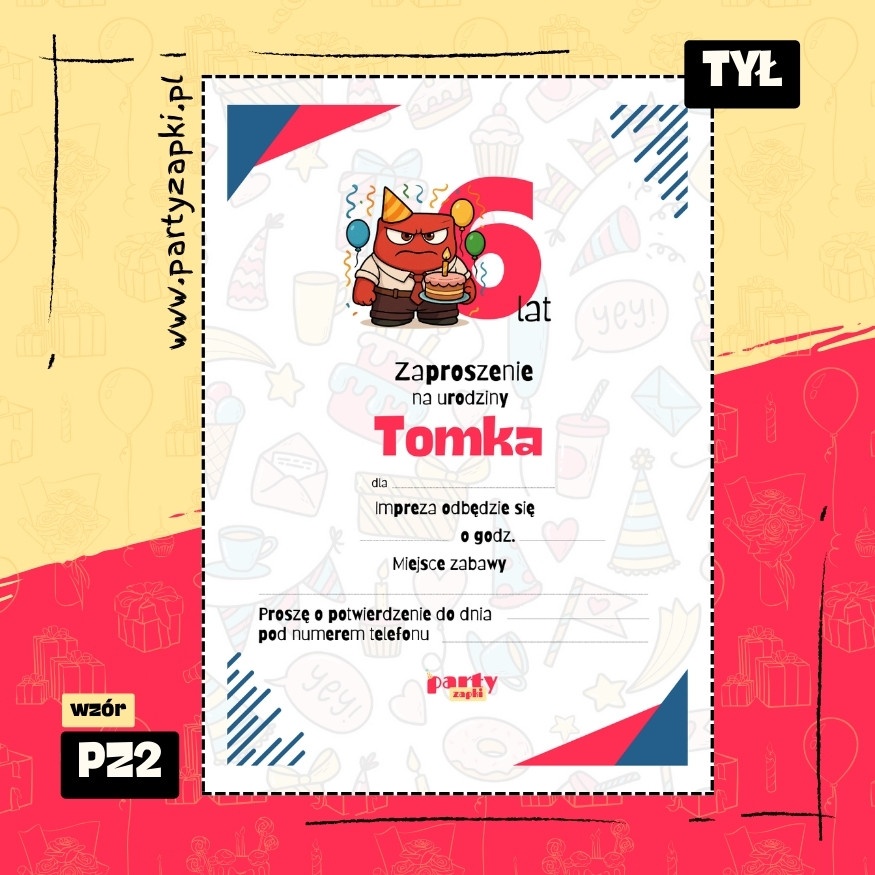 zlosc w glowie sie nie miesci zaproszenie na urodziny