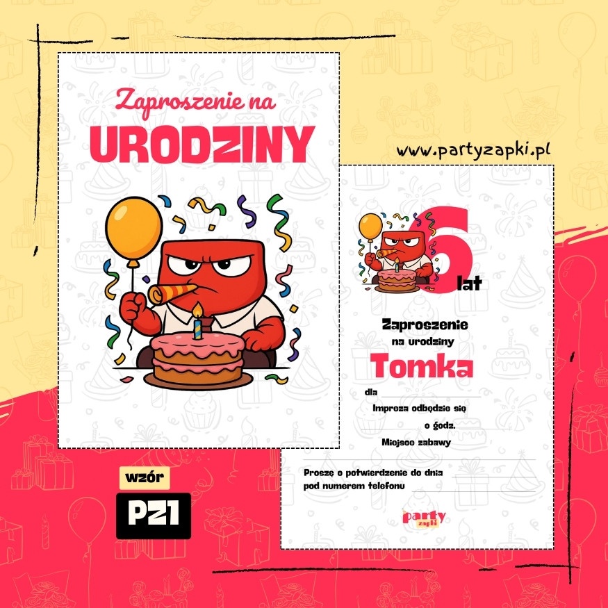 zlosc w glowie sie nie miesci zaproszenie na urodziny 03 pz1