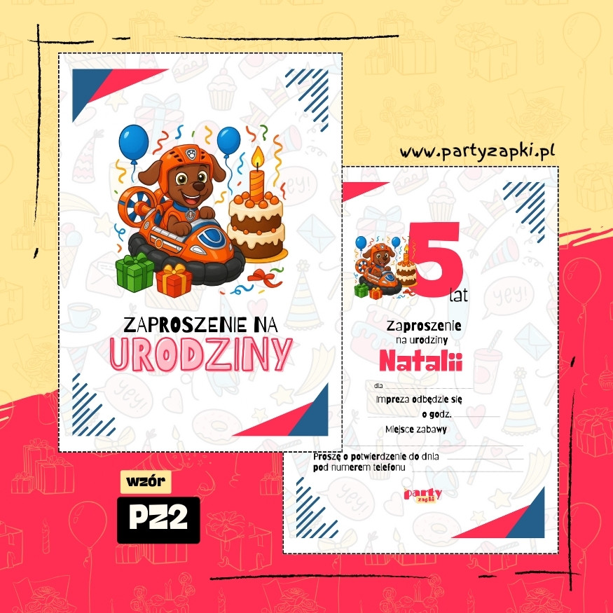 zuma zaproszenie na urodziny 03 pz2