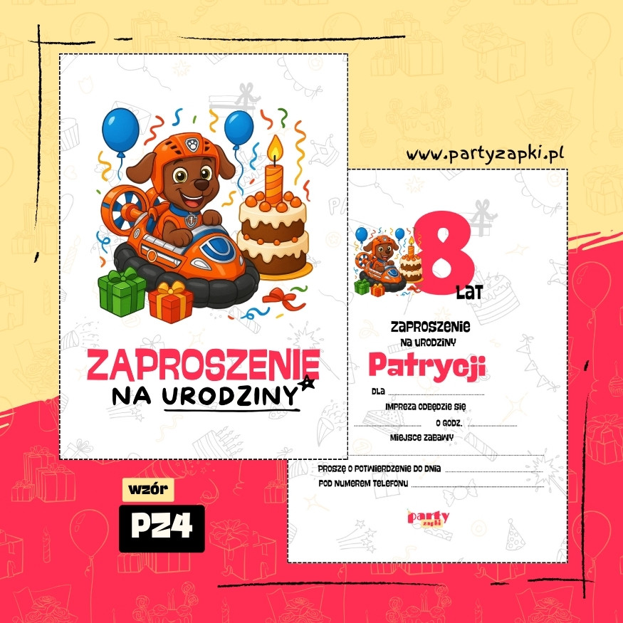 zuma zaproszenie na urodziny 03 pz4