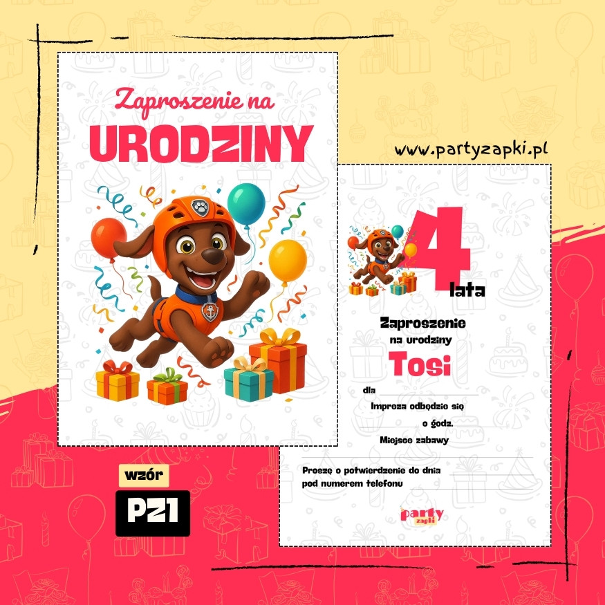 zuma zaproszenie na urodziny 05 pz1