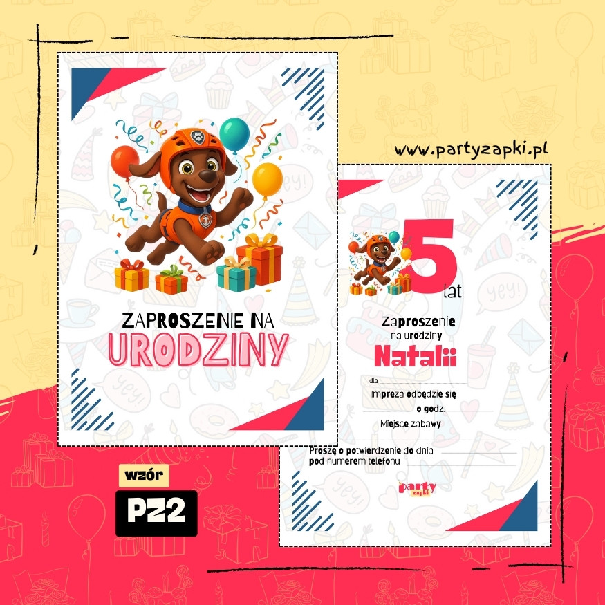 zuma zaproszenie na urodziny 05 pz2