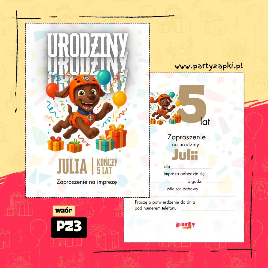 zuma zaproszenie na urodziny 05 pz3