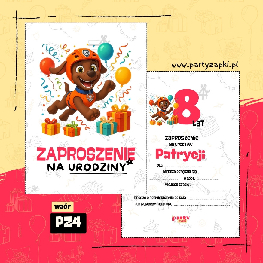 zuma zaproszenie na urodziny 05 pz4