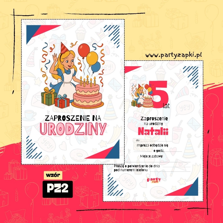 alicja w krainie czarow zaproszenie na urodziny 01 pz2