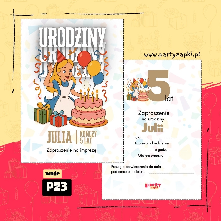 alicja w krainie czarow zaproszenie na urodziny 01 pz3